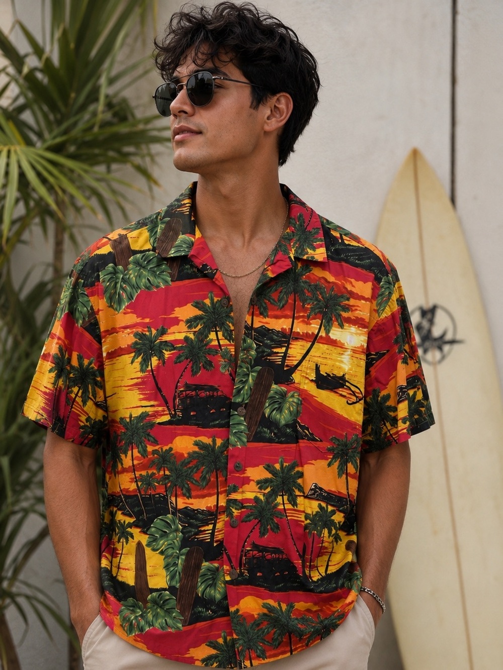 Aloha HutHawaiian Button Down Shirt Size XL